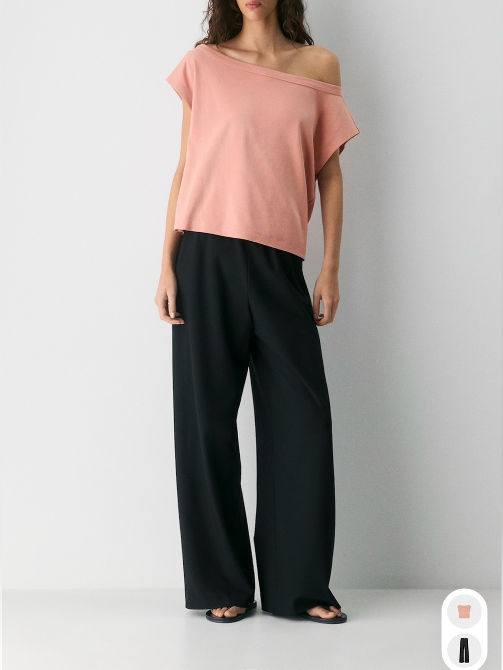 Aritzia - Babaton Interlock Cotton, Off-Shoulder top, soft pink LARGE